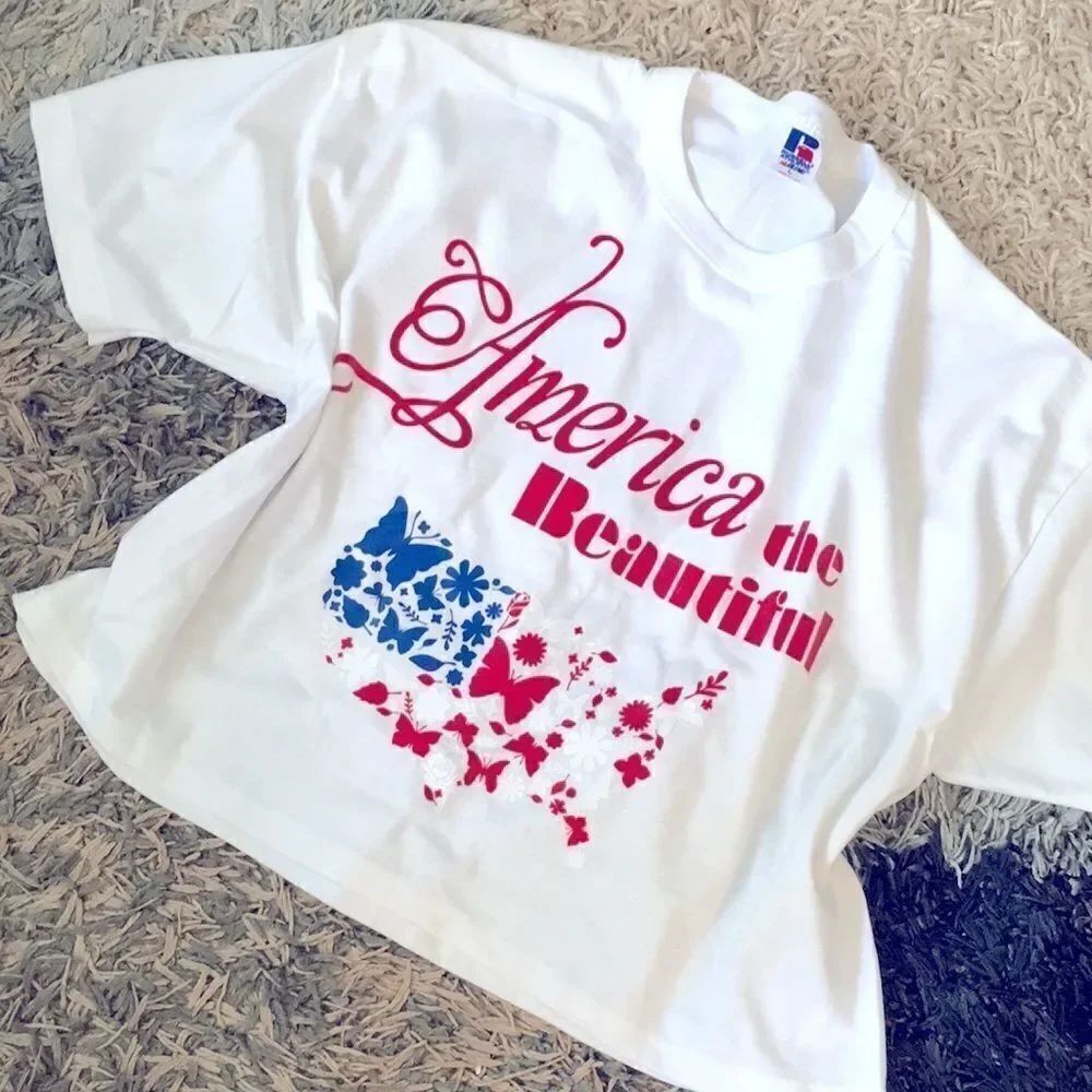 Free with Purchase America the Beautiful Cropped Tee L - Picture 2 of 8